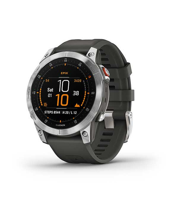 Garmin epix 3,3 cm (1.3") AMOLED 47 mm Numérique 416 x 416 pixels Écran tactile Argent Wifi GPS (satellite)