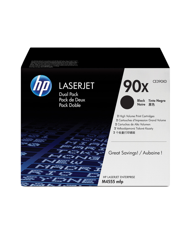 HP 90X pack de 2 toners LaserJet noir grande capacité authentiques