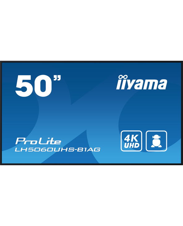 iiyama LH5060UHS-B1AG affichage de messages Carte A numérique 125,7 cm (49.5") LED Wifi 500 cd/m² 4K Ultra HD Noir Intégré dans 