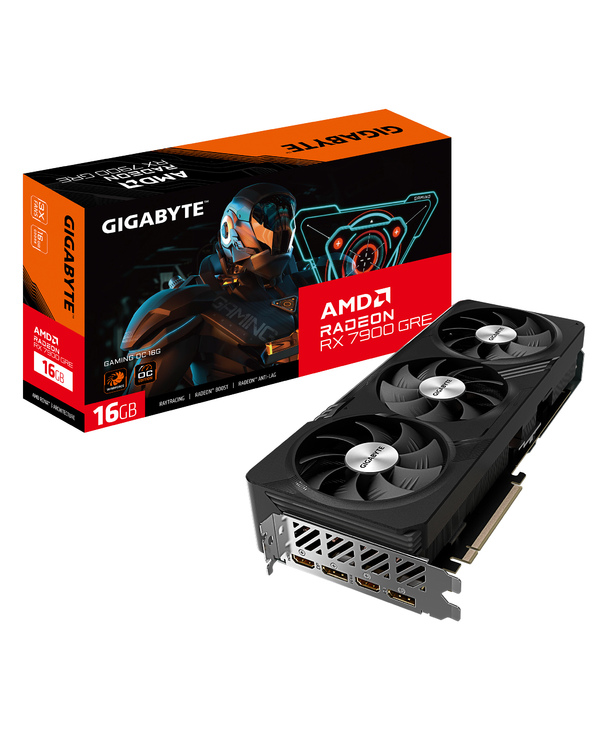 Gigabyte Carte graphique Radeon RX 7900 GRE GAMING OC 16G - 16 Go GDDR6, 256 bits, PCI-E 4.0, 2391 MHz Core Clock, 2 x DisplayPo