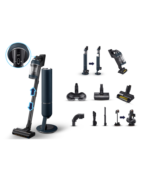 Samsung Bespoke Jet pro extra Aspirateur balai Batterie Sec HEPA Sans sac 2 L 210 W Bleu