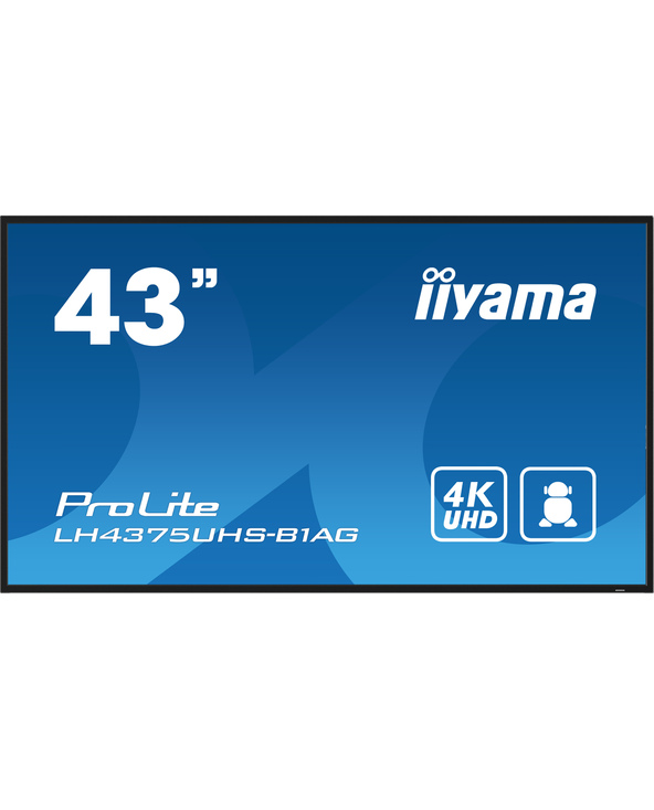 iiyama ProLite Écran plat de signalisation numérique 108 cm (42.5") LCD Wifi 500 cd/m² 4K Ultra HD Noir Intégré dans le processe