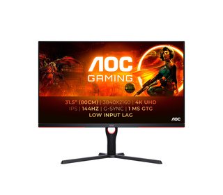 AOC G3 U32G3X/BK 31.5" LED 4K Ultra HD 1 ms Noir, Rouge