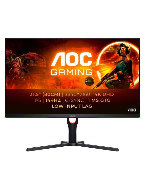 AOC G3 U32G3X/BK 31.5" LED 4K Ultra HD 1 ms Noir, Rouge