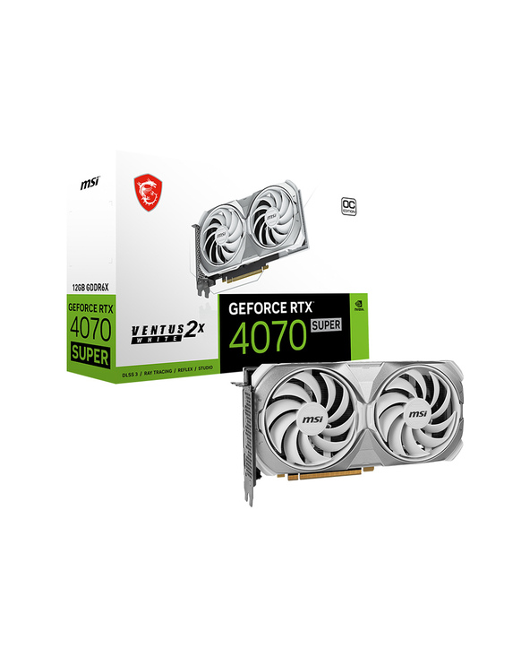 MSI GeForce RTX 4070 SUPER 12G VENTUS 2X WHITE OC NVIDIA 12 Go GDDR6X MSI GeForce RTX 4070 SUPER 12G VENTUS 2X WHITE OC NVIDIA 12 Go GDDR6X