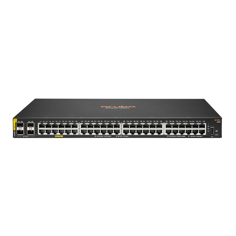 Aruba 6100 48G Class4 PoE 4SFP+ 370W Géré L3 Gigabit Ethernet (10/100/1000) Connexion Ethernet, supportant l'alimentation via ce