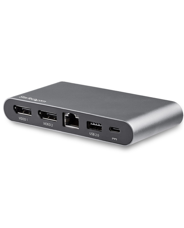 StarTech.com Dock USB-C à double affichage Displayport 4K - Mini Station d'Accueil - Power Delivery Passthrough 100 W - GbE - Hu