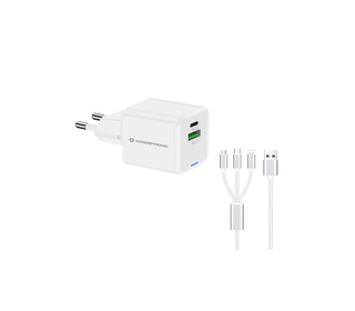 Conceptronic ALTHEA16W chargeur d'appareils mobiles Universel Blanc Secteur Charge rapide Intérieure