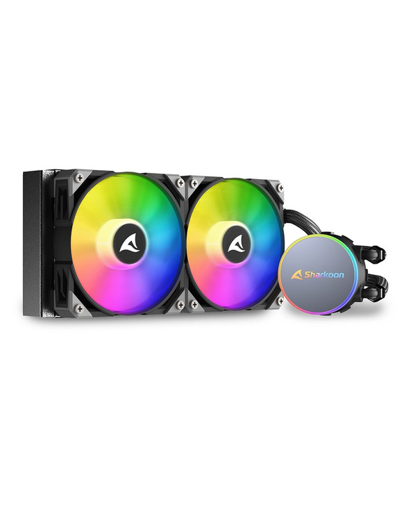 Sharkoon S70 rgb Boitier PC, Processeur Refroidisseur de liquide tout-en-un 12 cm Noir 1 pièce(s)