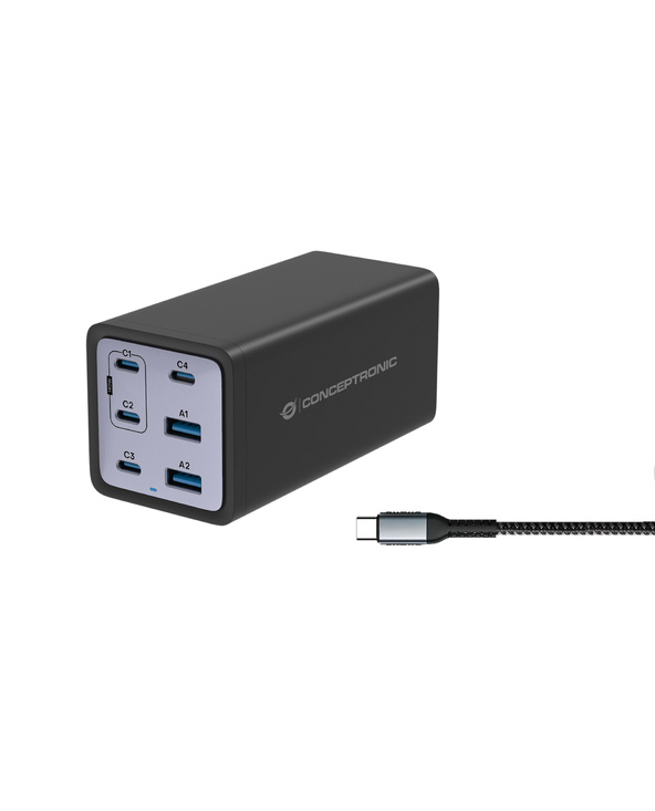 Conceptronic OZUL06BE chargeur d'appareils mobiles Universel Noir Secteur Charge rapide Intérieure