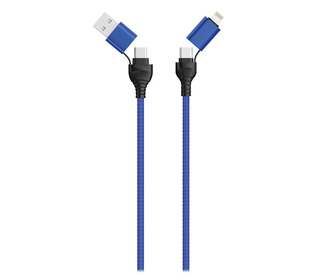 2GO 797368 câble USB 1,2 m USB A/USB C USB C/Lightning Noir, Bleu