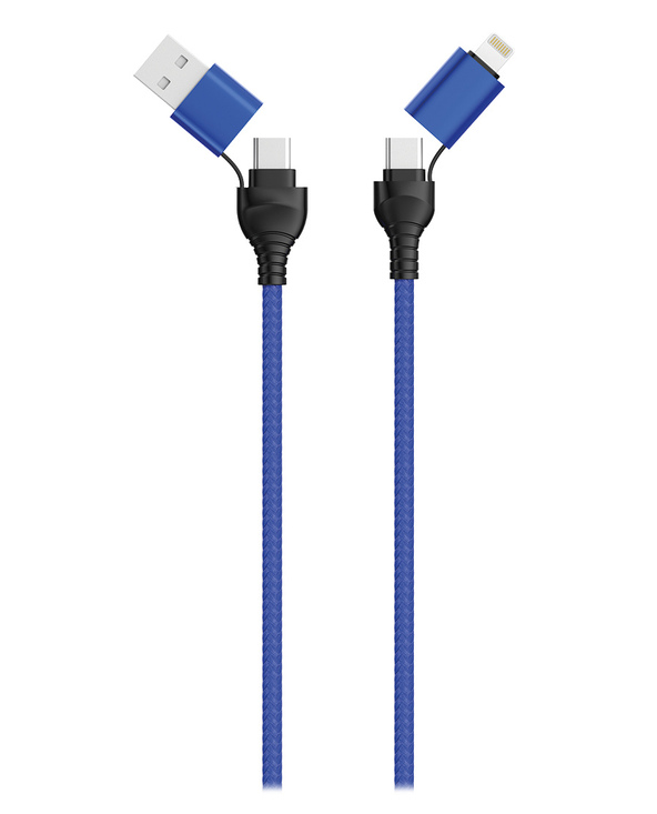 2GO 797368 câble USB 1,2 m USB A/USB C USB C/Lightning Noir, Bleu