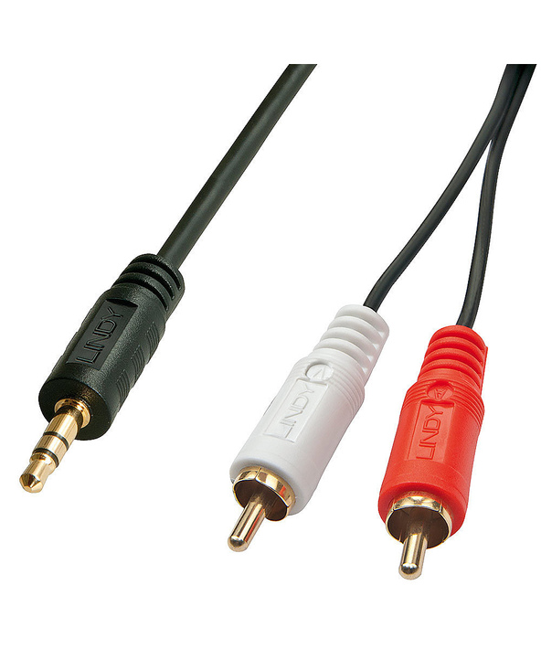 Lindy 35680 câble audio 1 m 3,5mm 2 x RCA Noir