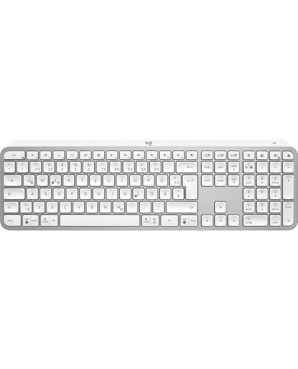 Logitech MX Keys S clavier Universel RF sans fil + Bluetooth QWERTZ Allemand Aluminium, Blanc
