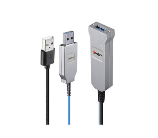 Lindy 43345 câble USB USB 3.2 Gen 1 (3.1 Gen 1) 30 m USB A 2 x USB A Bleu, Argent