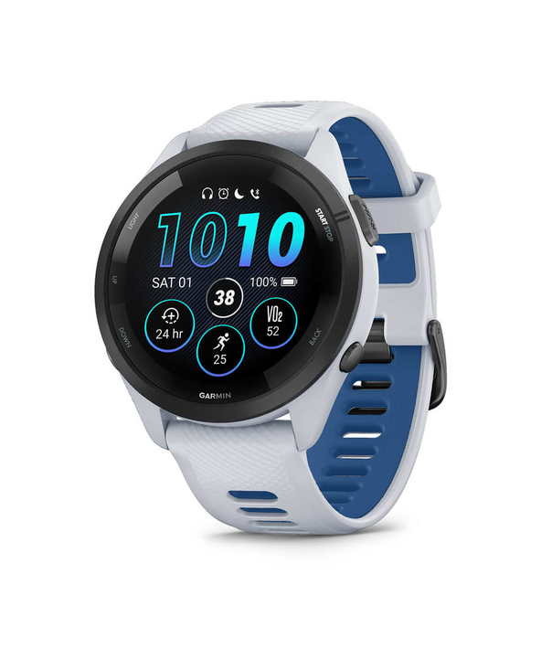 Garmin Forerunner 265 3,3 cm (1.3") AMOLED 46 mm Numérique 416 x 416 pixels Écran tactile Noir, Blanc Wifi GPS (satellite)