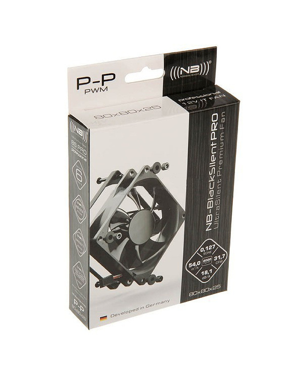 Noiseblocker BlackSilentPro P-P Boitier PC Ventilateur 8 cm Noir