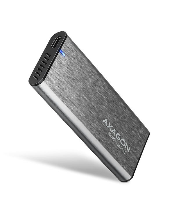 Axagon EEM2-SG2 Boîtier de disques de stockage Enceinte ssd Gris M.2