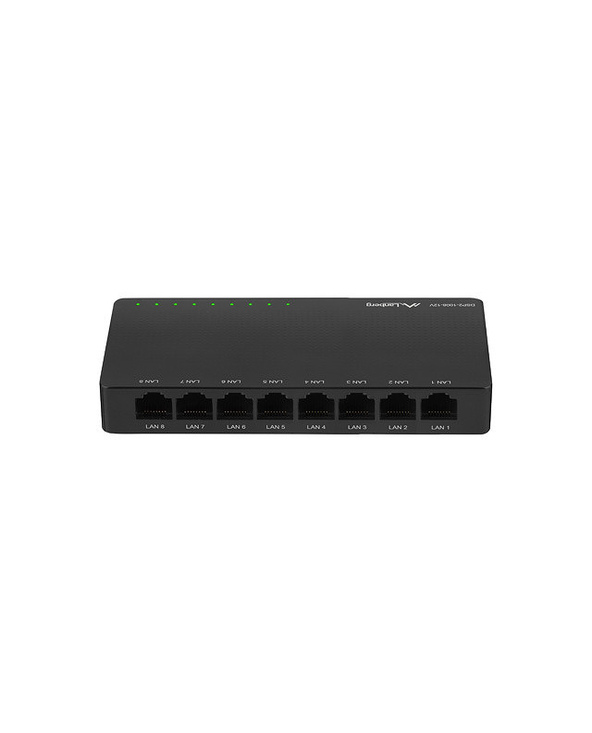 Lanberg DSP2-1008-12V commutateur réseau Non-géré Gigabit Ethernet (10/100/1000) Noir