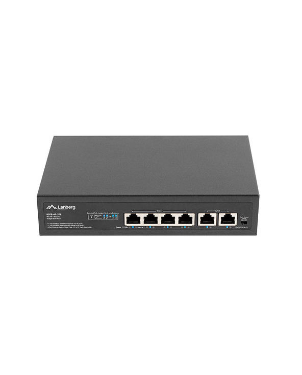 Lanberg RSFE-4P-2FE-60 commutateur réseau Non-géré Fast Ethernet (10/100) Connexion Ethernet, supportant l'alimentation via ce p