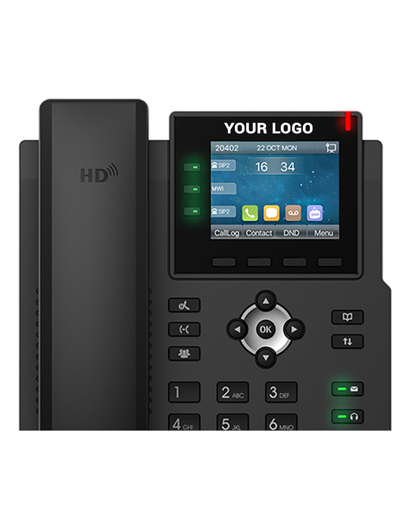 Fanvil X3U téléphone fixe Noir 6 lignes LCD