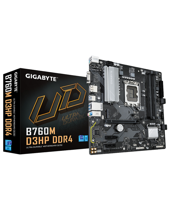 GIGABYTE B760M D3HP DDR4 - Prend en charge les processeurs Intel Core 14ème génération, VRM numérique 4+1+1 phases, jusqu'à 5333