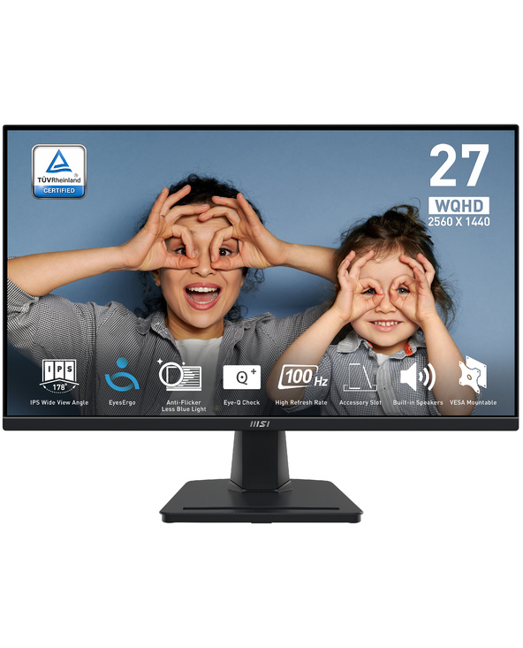 MSI Pro MP275Q 27" LED Wide Quad HD 4 ms Noir