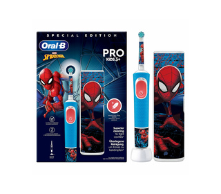 Oral-B Vitality Pro Kids Spiderman Enfant Brosse à dents rotative oscillante Bleu, Rouge