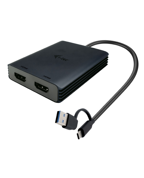 i-tec USB-A/USB-C Dual 4K/60 Hz HDMI Video Adapter