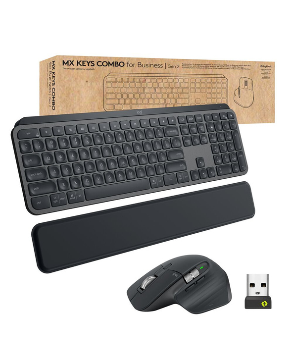 Logitech MX Keys combo for Business Gen 2 clavier Souris incluse Bureau RF sans fil + Bluetooth QWERTY Graphite