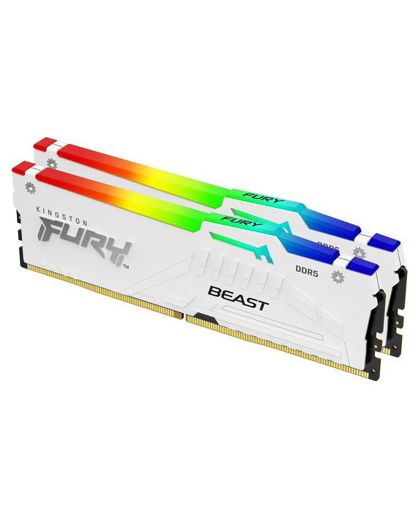 Kingston Technology FURY Beast 32GB 6400MT/s DDR5 CL32 DIMM (Kits de 2) White RGB EXPO