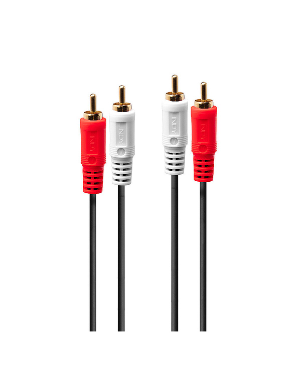 Lindy 35664 câble audio 10 m 2 x RCA Rouge, Blanc