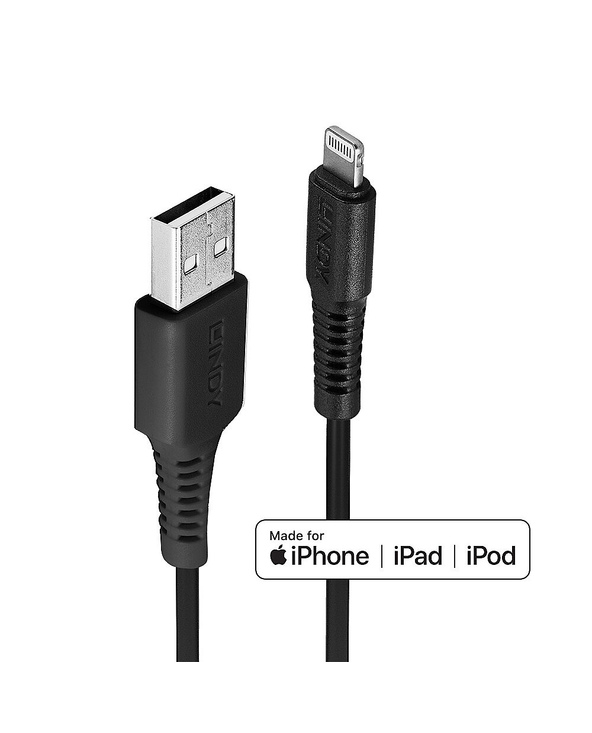 Lindy 31321 câble Lightning 2 m Noir