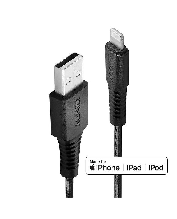 Lindy 31290 câble Lightning 0,5 m Noir