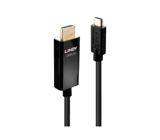 Lindy 43291 câble vidéo et adaptateur 1 m USB Type-C HDMI Type A (Standard) Noir