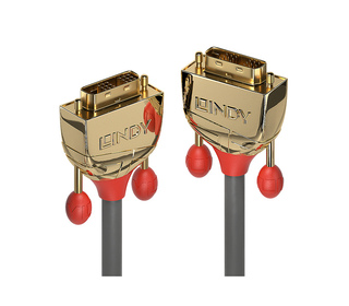 Lindy 36215 câble DVI 25 m DVI-D Or, Gris