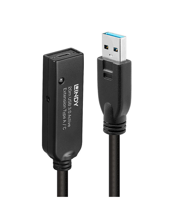 Lindy 43375 câble USB USB 3.2 Gen 1 (3.1 Gen 1) 20 m USB A Noir