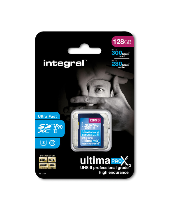 Integral UltimaPro X2 128GB SDXC UHS-II U3 V90 - 300-280 MB/s 128 Go