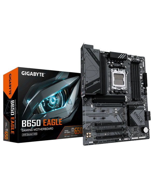 GIGABYTE B650 EAGLE - Prend en charge les processeurs AMD Ryzen 9000, VRM numérique 12+2+2 phases, jusqu'à 7600MHz DDR5 (OC), 1x