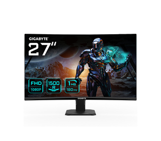 GIGABYTE MONITEUR DE JEU INCURVÉ GS27FC 27" FHD - 1920 X 1080 (FHD), 180HZ, 1MS, 250 CD/M², FREESYNC PREMIUM, PRÊT POUR HDR, HDM