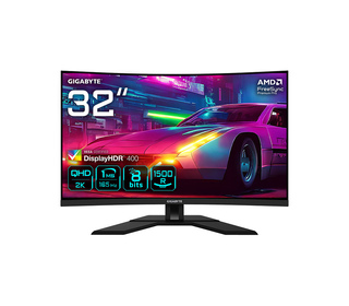 GIGABYTE M32QC 31,5" MONITEUR DE JEU INCURVÉ QHD - 2560 X 1440 (QHD), 165HZ, 1MS, KVM, 350 CD/M², FREESYNC PREMIUM PRO, DISPLAY 