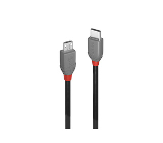 Lindy 36892 câble USB USB 2.0 2 m USB C Micro-USB B Noir, Gris