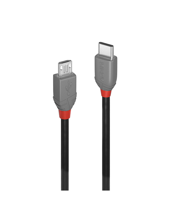 Lindy 36892 câble USB USB 2.0 2 m USB C Micro-USB B Noir, Gris