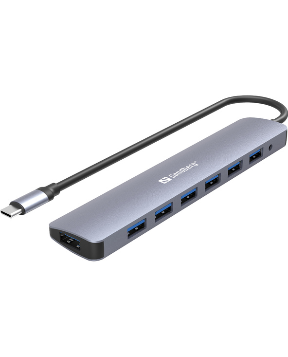 Sandberg 136-40 hub & concentrateur USB 3.2 Gen 1 (3.1 Gen 1) Type-C 5000 Mbit/s Gris