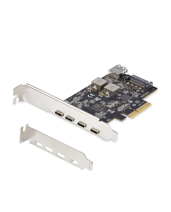 StarTech.com Carte PCIe USB à 5 Ports, USB 3.2 10Gbps, Carte PCI Express avec 4x USB-C et 1x USB-A interne, Carte Contrôleur USB