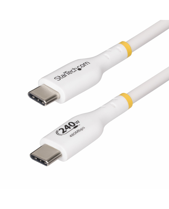 StarTech.com Câble de Charge USB-C de 3m, Blanc, Cordon USB-C Certifié USB-IF, 240W PD EPR, Câble de Recharge USB 2.0 Type-C pou
