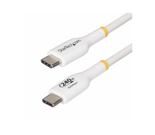 StarTech.com Câble de Charge USB-C de 2m, Blanc, Cordon USB-C Certifié USB-IF, 240W PD EPR, Câble de Recharge USB 2.0 Type-C pou