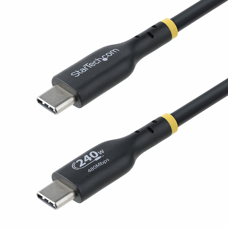 StarTech.com Câble de Recharge USB-C de 4m, Cordon USB-C Certifié USB-IF, 240W PD EPR, Câble Chargeur USB 2.0 Type-C pour Ordina