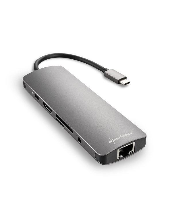 Sharkoon USB 3.0 Type C Combo Adapter carte et adaptateur d'interfaces HDMI, RJ-45, USB 3.2 Gen 1 (3.1 Gen 1)