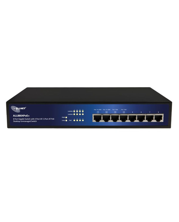 ALLNET ALL8804POE+ commutateur réseau Non-géré L2 Gigabit Ethernet (10/100/1000) Connexion Ethernet, supportant l'alimentation v